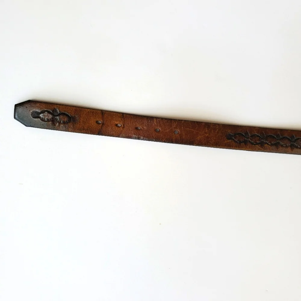 Python & Turquiose Leather Belt Genuine by Southwick / Western Boho - Picture 2 of 16